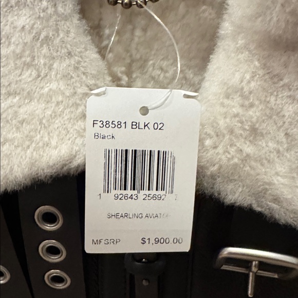 Coach Black Leather & Shearling Jacket NWT - Picture 5 of 5